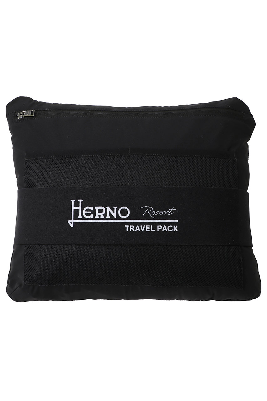 HERNO(ヘルノ)｜【MEN】はっ水ナイロン フーディーコート/ブラック の