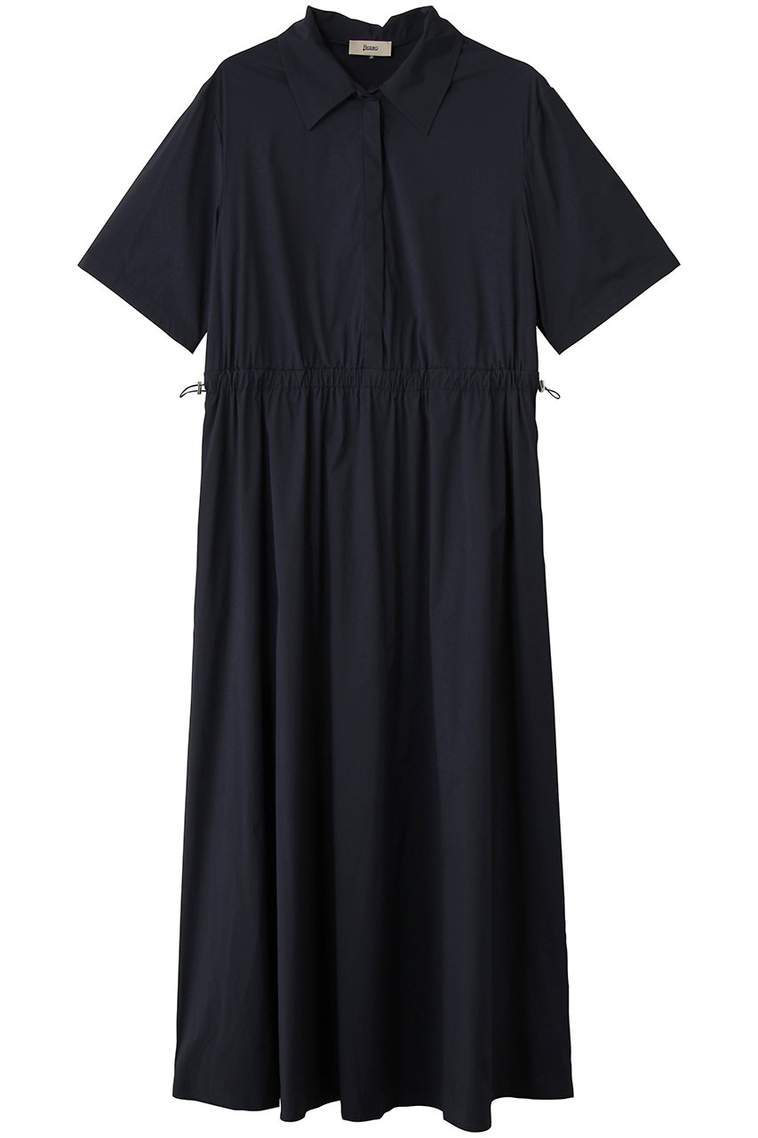 ヘルノ/HERNOのウエストギャザー ストレッチナイロン ワンピース(ネイビー/AB000061D)