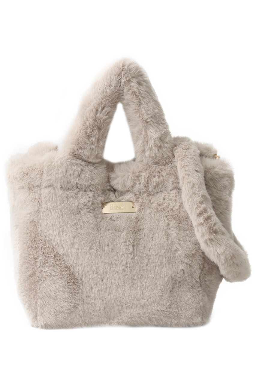 ヘルノ/HERNOのフェイクファー 2WAY ショルダーバッグ(ベージュ/BAG00012D)