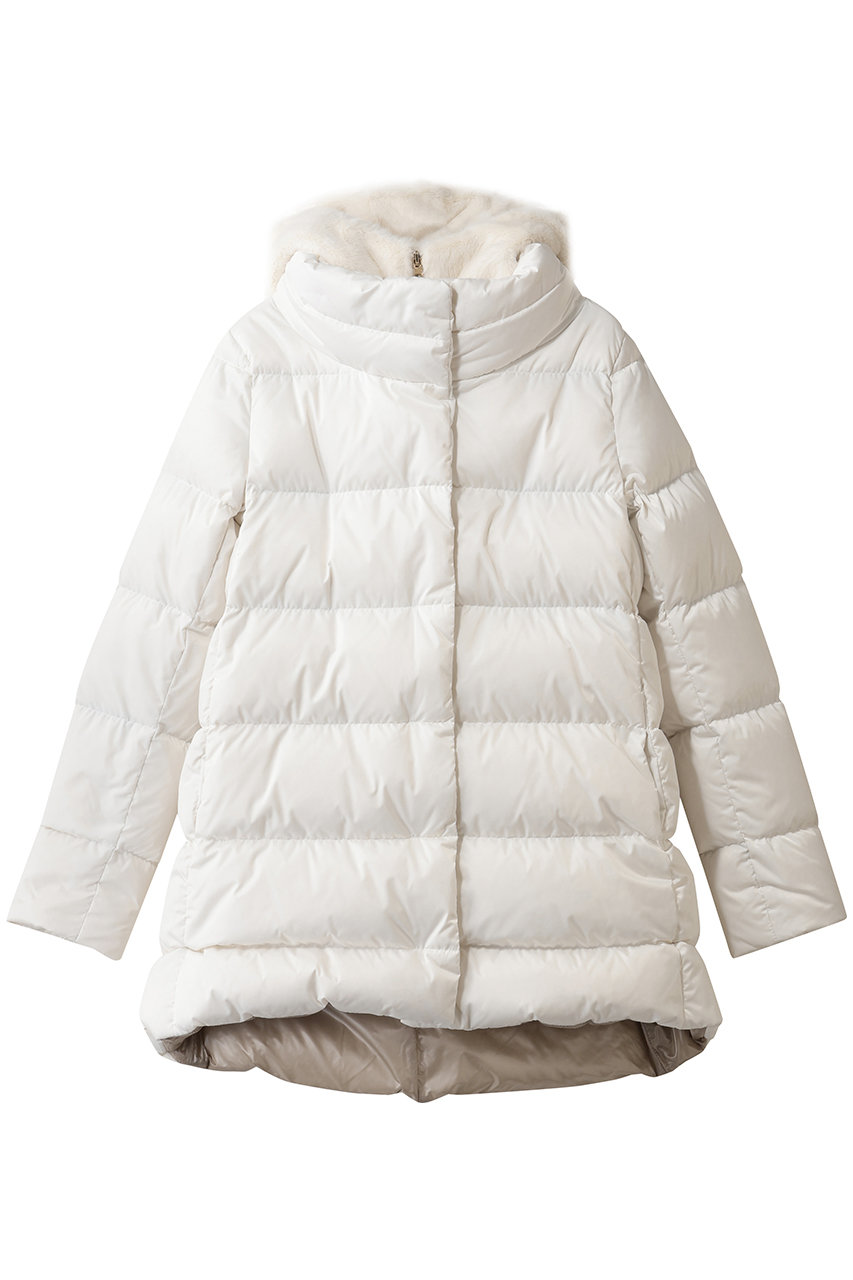 HERNO(ヘルノ)｜フェイクファーコンビダウンコート/ホワイト の通販