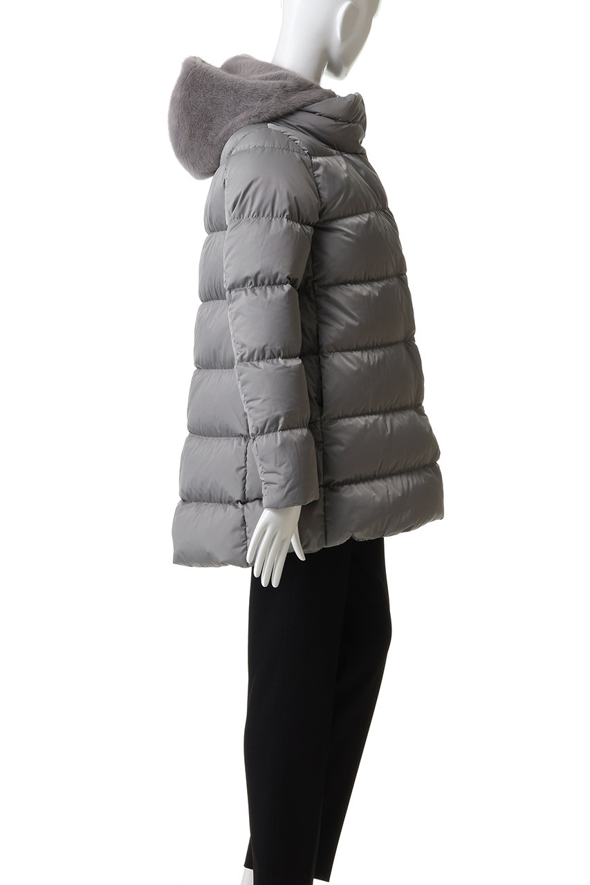 HERNO(ヘルノ)｜フェイクファーコンビダウンコート/ホワイト の通販