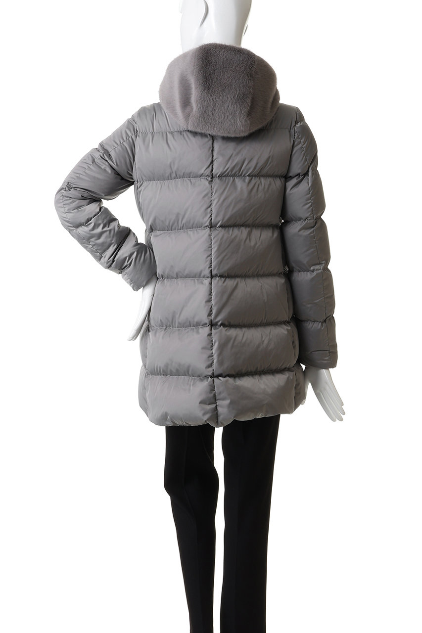 HERNO(ヘルノ)｜フェイクファーコンビダウンコート/ホワイト の通販