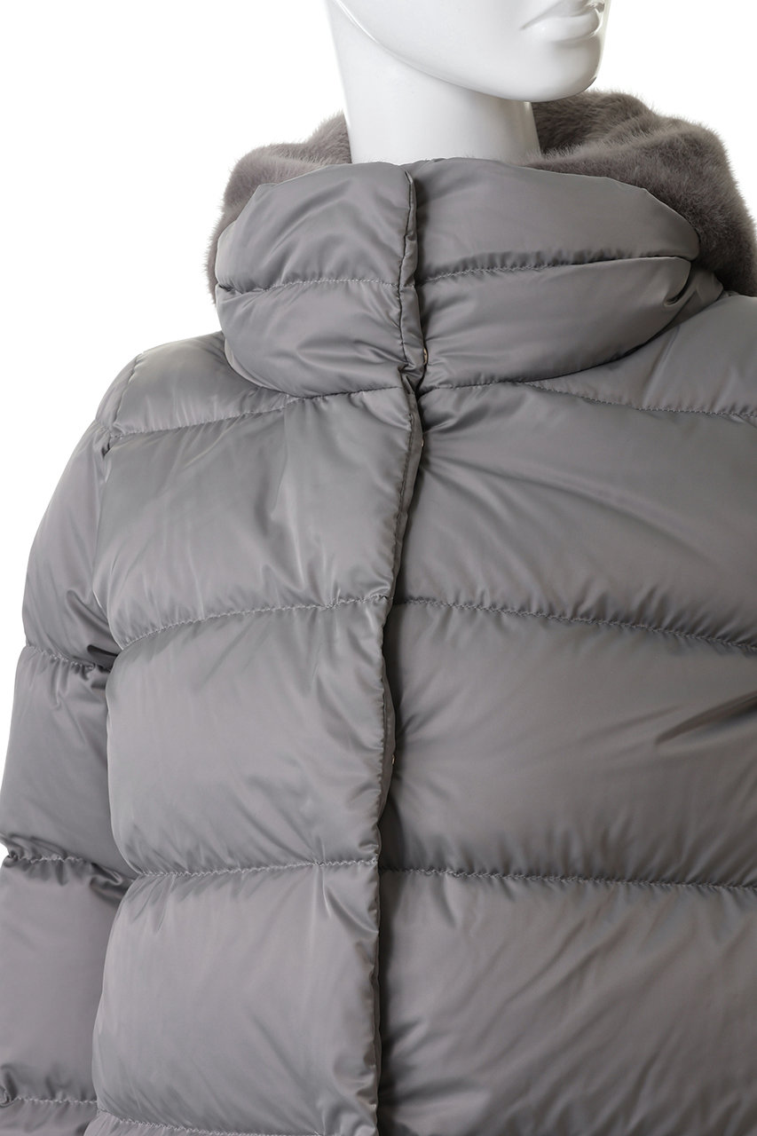 HERNO(ヘルノ)｜フェイクファーコンビダウンコート/ホワイト の通販