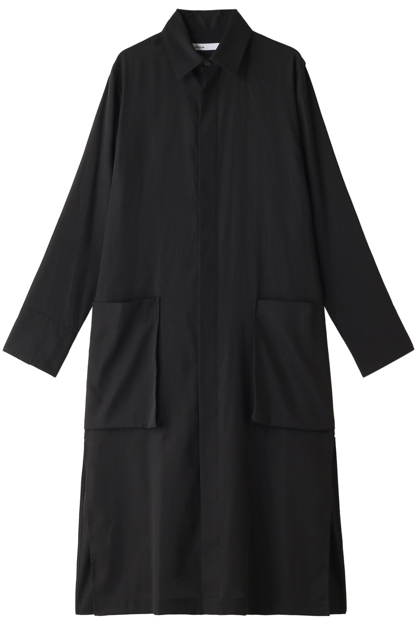 08sircus 08サーカス 100/2ダブルボイルロングシャツドレス ブラック