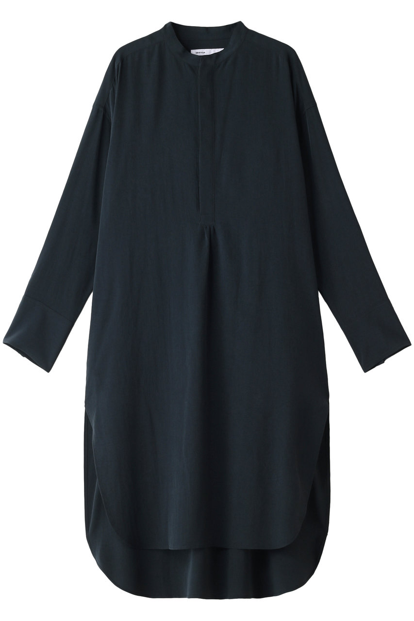 SALE 【50%OFF】 08sircus 08サーカス ビンテージクレープバンドカラーロングシャツドレス ブラック