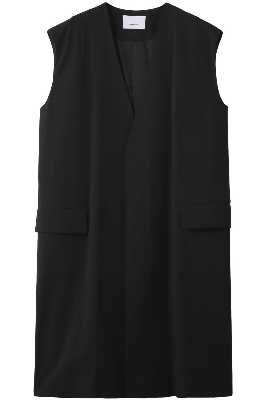 SALE 【50%OFF】 08sircus 08サーカス コットンハイカウントギャバジンノースリーブコート ブラック