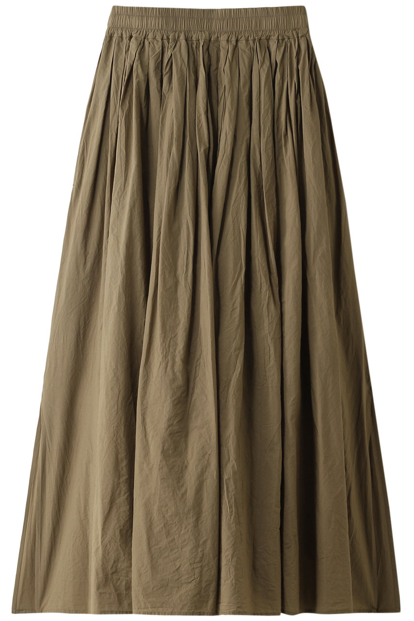 SALE 【50%OFF】 08sircus 08サーカス コンパクトローンギャザーマキシスカート カーキベージュ