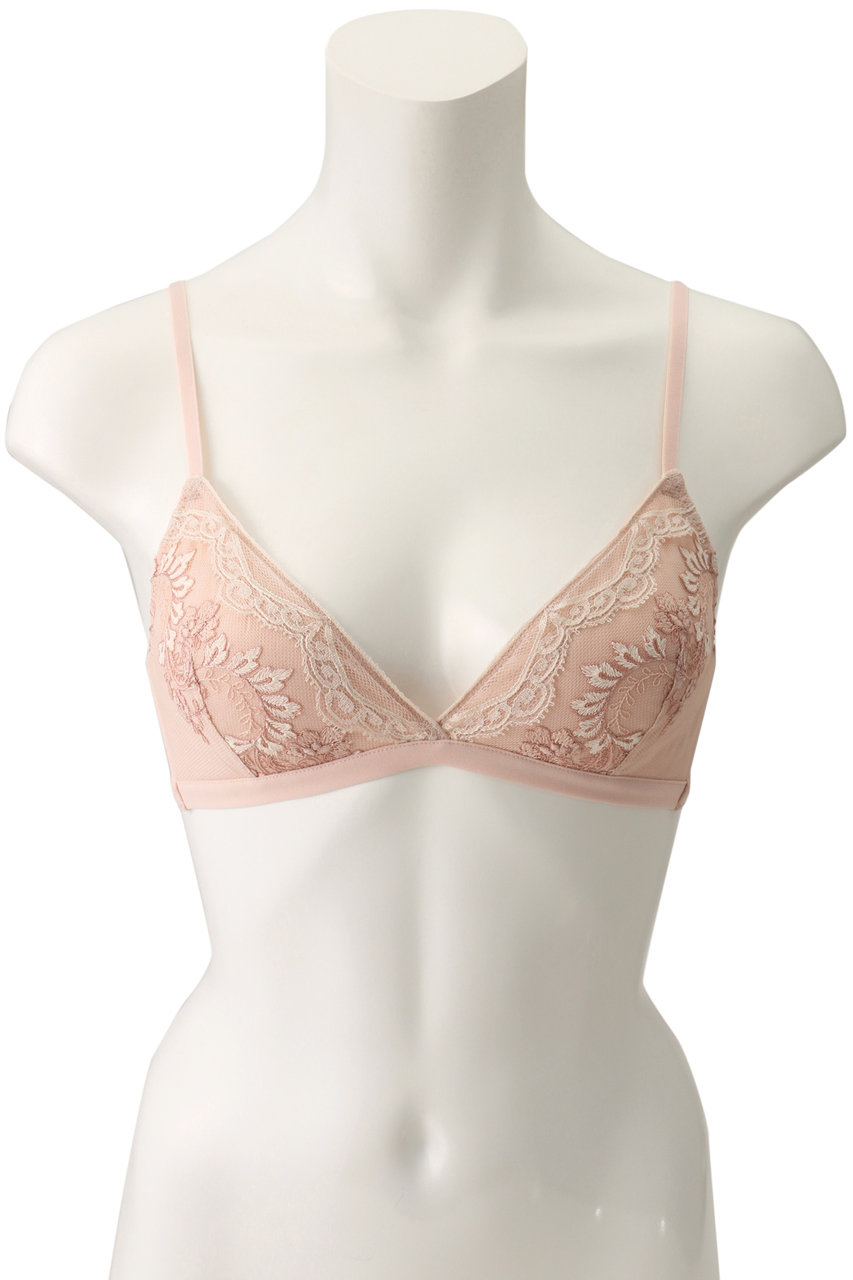 L Angelique ランジェリーク フローラ ノンワイヤーブラ ピンク ベージュ の通販 Elleshop エル ショップ