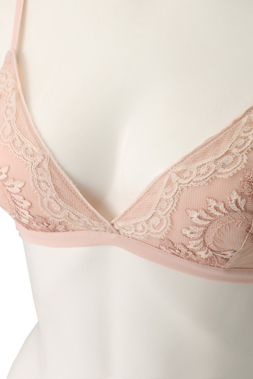 L Angelique ランジェリーク フローラ ノンワイヤーブラ ピンク ベージュ の通販 Elleshop エル ショップ