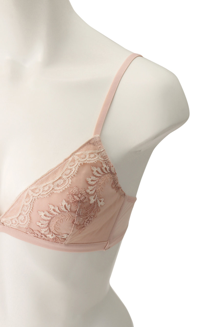 L Angelique ランジェリーク フローラ ノンワイヤーブラ ピンク ベージュ の通販 Elleshop エル ショップ