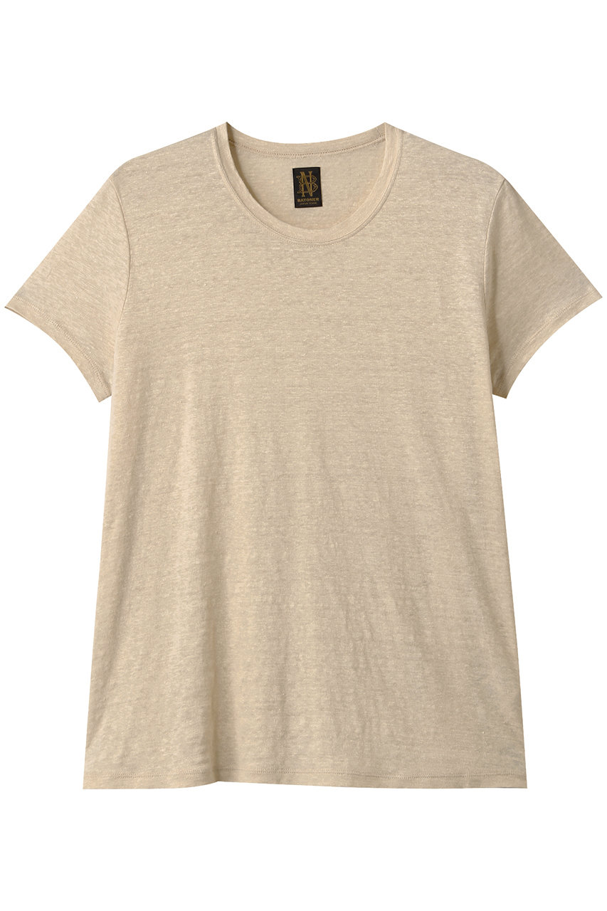BATONER ノルマンディーリネンA-ラインTシャツ (クリーム, 2) バトナー ELLE SHOP BATONER ノルマンディーリネンA-ラインTシャツ (クリーム, 2) バトナー ELLE SHOP