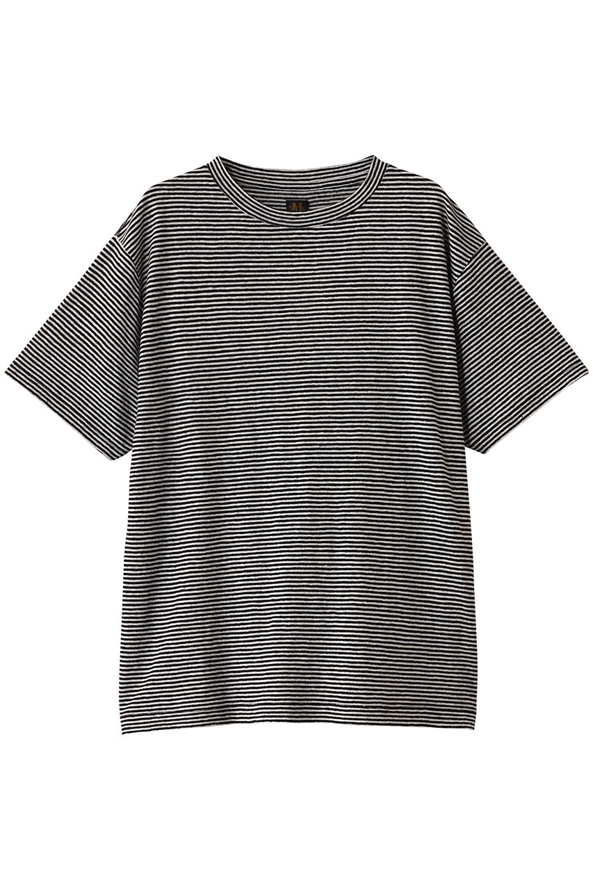 BATONER 【MEN】ノルマンディーリネンTシャツ (ブラック×ホワイト, 1) バトナー ELLE SHOP BATONER 【MEN】ノルマンディーリネンTシャツ (ブラック×ホワイト, 1) バトナー ELLE SHOP