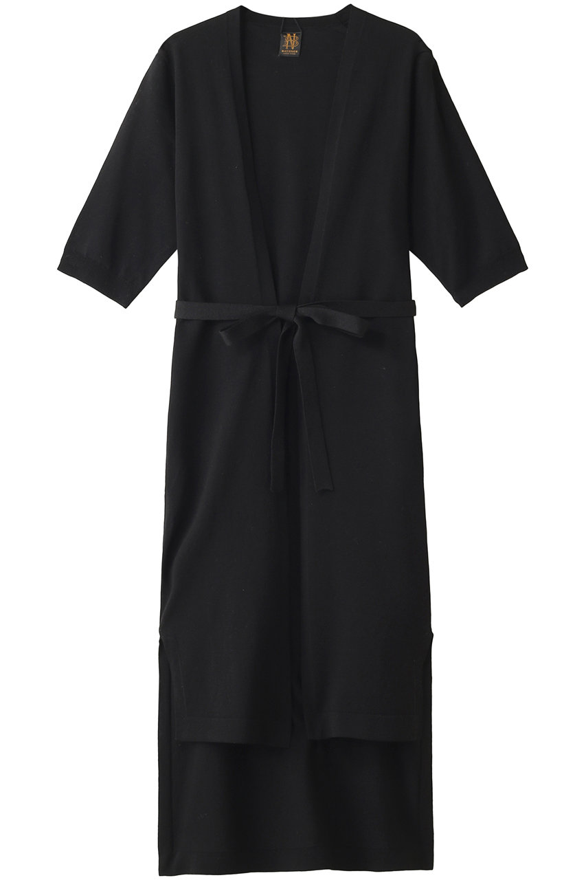 SALE 【30%OFF】 BATONER バトナー コットンシルク強撚ロングカーディガン ブラック