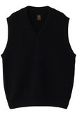 【MEN】SOLID WOOL リブVネックベスト