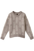 CEDER ジャカードモヘアクルーネックプルオーバー