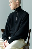 【MEN】バックループキャメルハーフジッププルオーバー