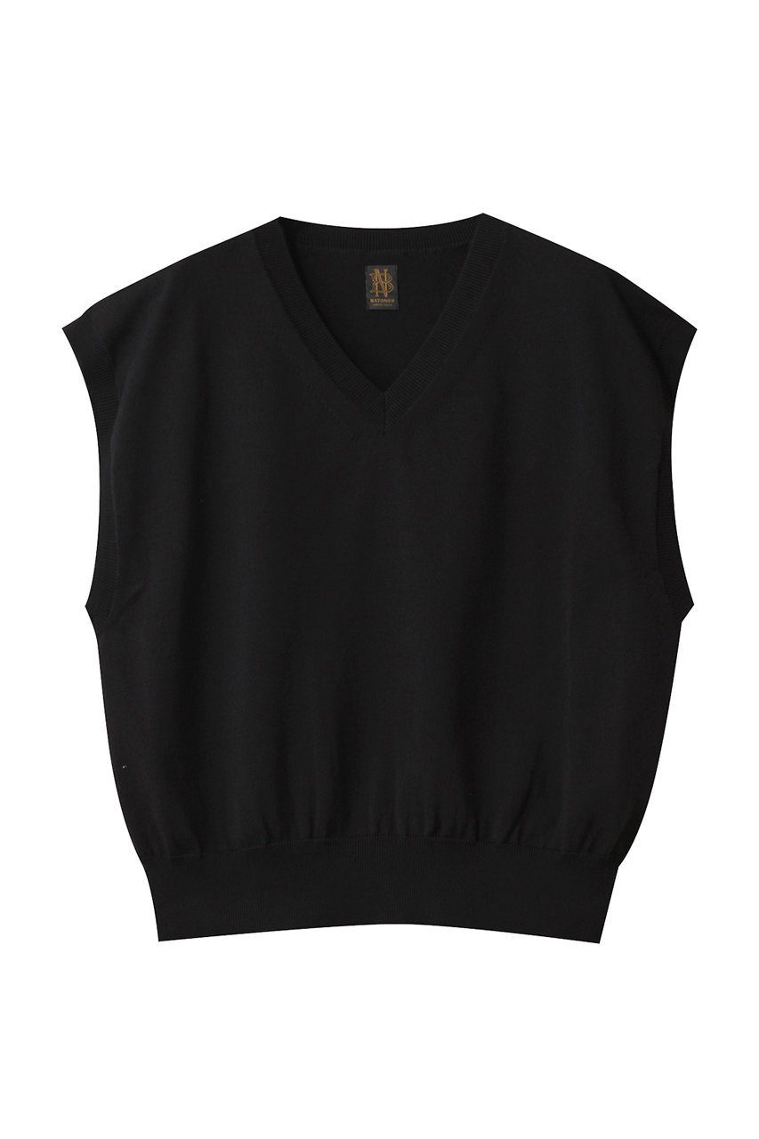 BATONER THE SEAISLAND コットンVネックベスト (ブラック, 2) バトナー ELLE SHOP BATONER THE SEAISLAND コットンVネックベスト (ブラック, 2) バトナー ELLE SHOP