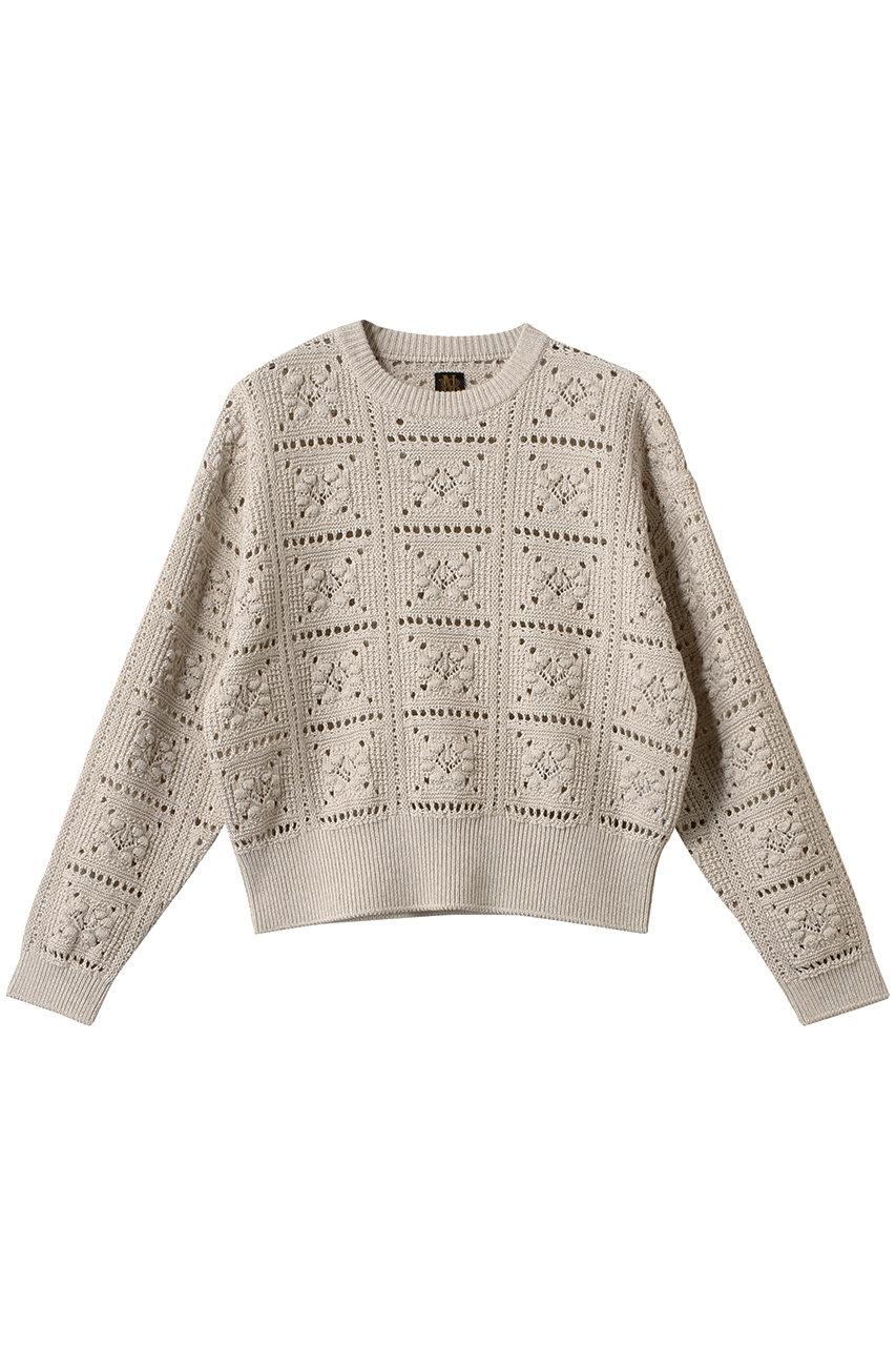 BATONER GRASSY レースクルーネック (ナチュラル, 2) バトナー ELLE SHOP BATONER GRASSY レースクルーネック (ナチュラル, 2) バトナー ELLE SHOP