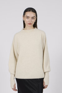 BATONER(バトナー)｜カシミヤ フォックス クルーネック/グレー の通販