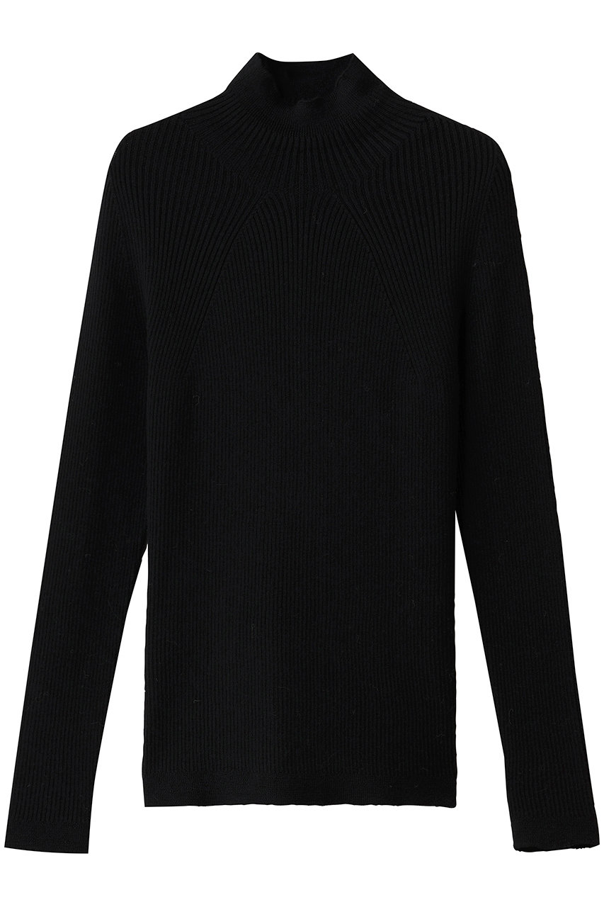 バトナー/BATONERのリブタートル タートルネック(ブラック/BN-25FL-046)