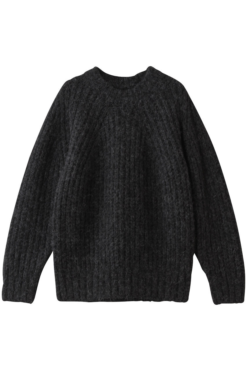 バトナー/BATONERのチャンキー フラッフィー シグネチャー クルーネック(メランジ ブラック/BN-25FL-064)