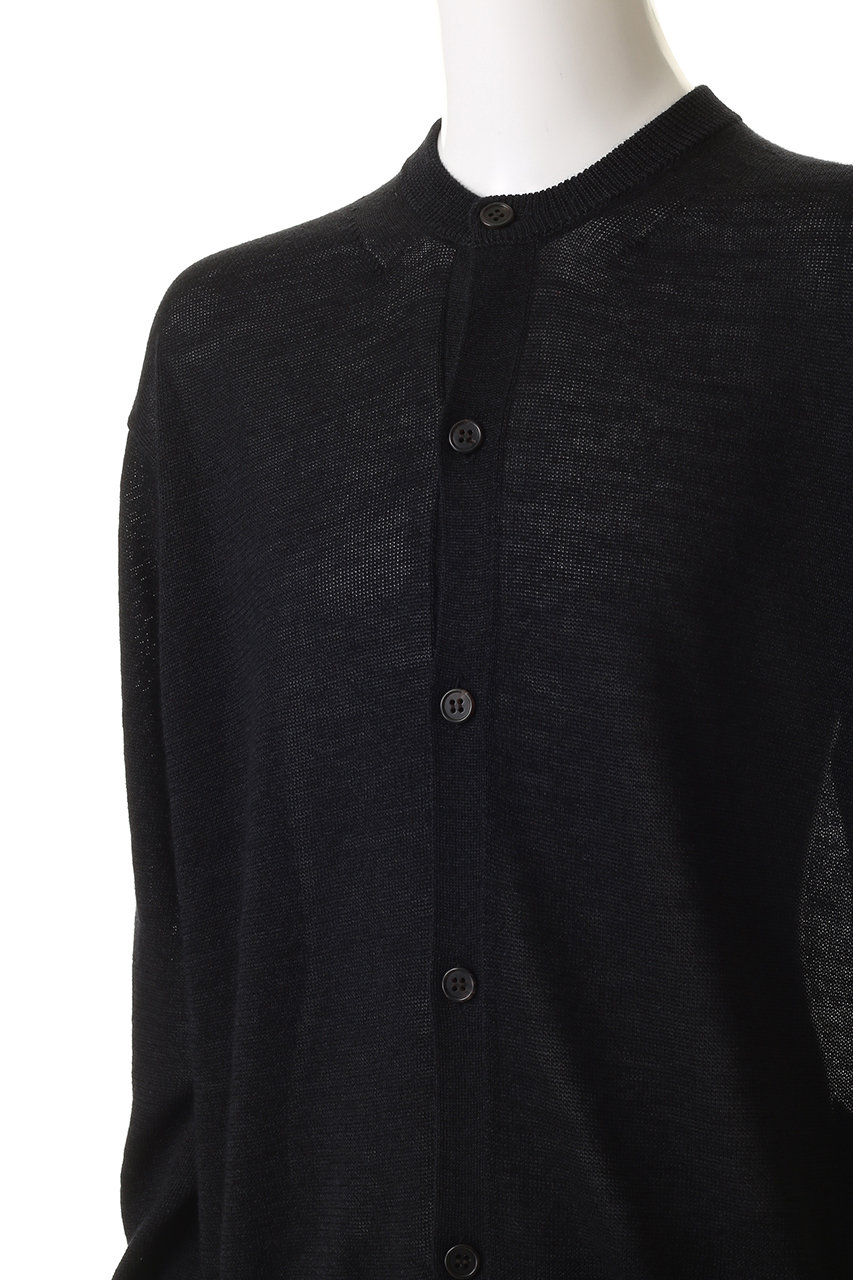 BATONER バトナー 黒 カーディガン リブ編み BATONER (バトナー) MOHAIR NORDIC CREW NECK CARDIGAN / モヘア