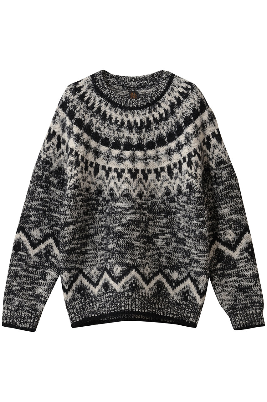 バトナー/BATONERの【MEN】モヘア ノルディック クルーネック(ブラック/BN-25FM-063)