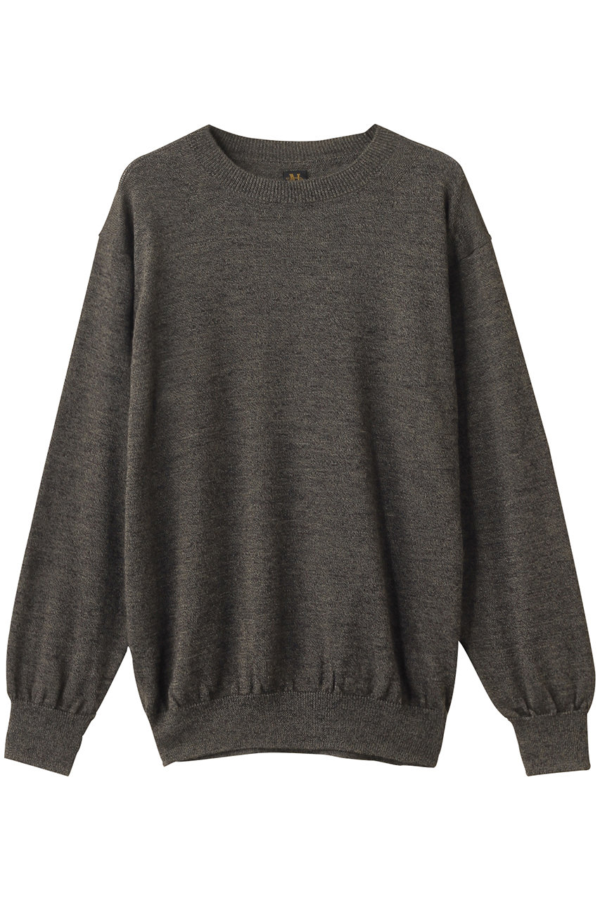 BATONER 【MEN】ラミー ウール クルー ネック (オリーブ, 1) バトナー ELLE SHOP BATONER 【MEN】ラミー ウール クルー ネック (オリーブ, 1) バトナー ELLE SHOP