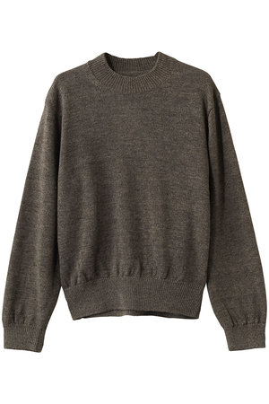 バトナー/BATONERのウォッシュドハイカウントリネン クルーネックニットプルオーバー(110300/110301)