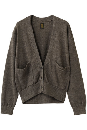 バトナー/BATONERのウォッシュドハイカウントリネン Vネックニットカーディガン(110300/110303)