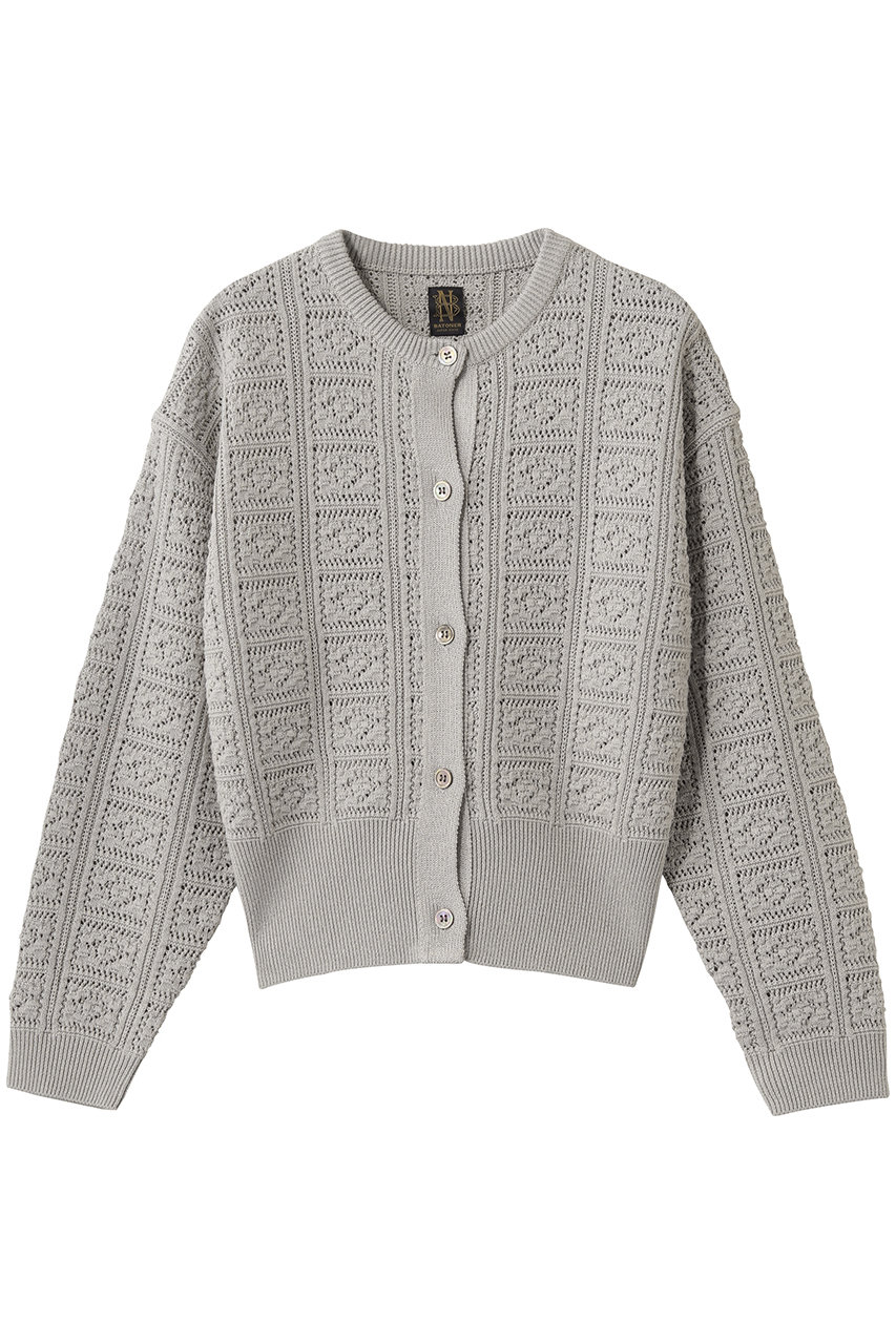 GRASSY レース クルーネック カーディガン