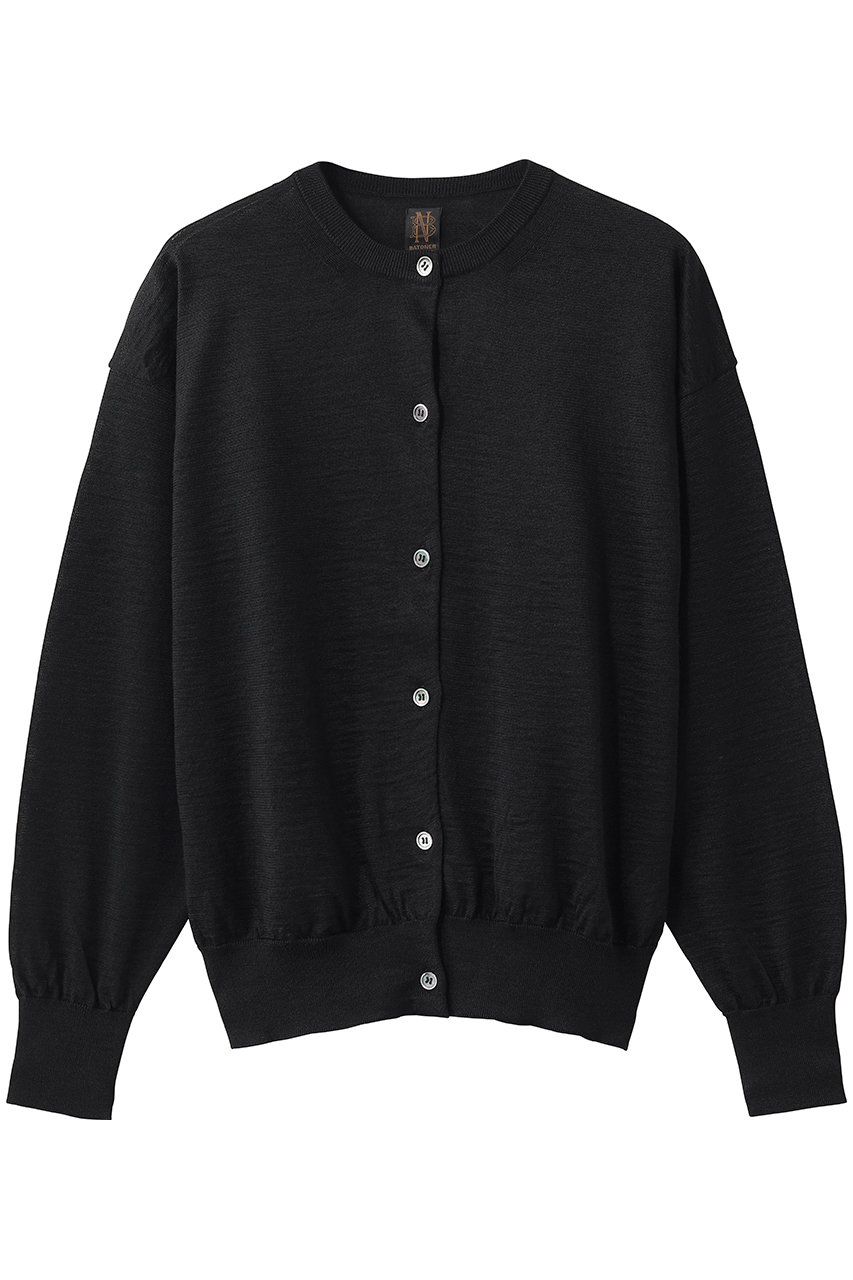 バトナー/BATONERのCHOMA クルーネック カーディガン(ブラック/BN-26SL-040)