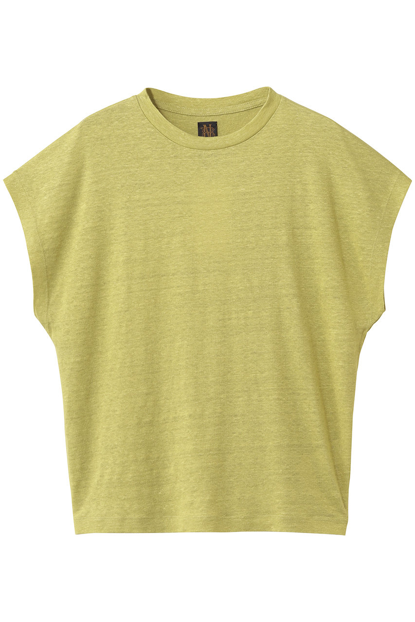 バトナー/BATONERのNORMANDY リネン キャップ スリーブ Tシャツ(ライム/BN-26SL-054)