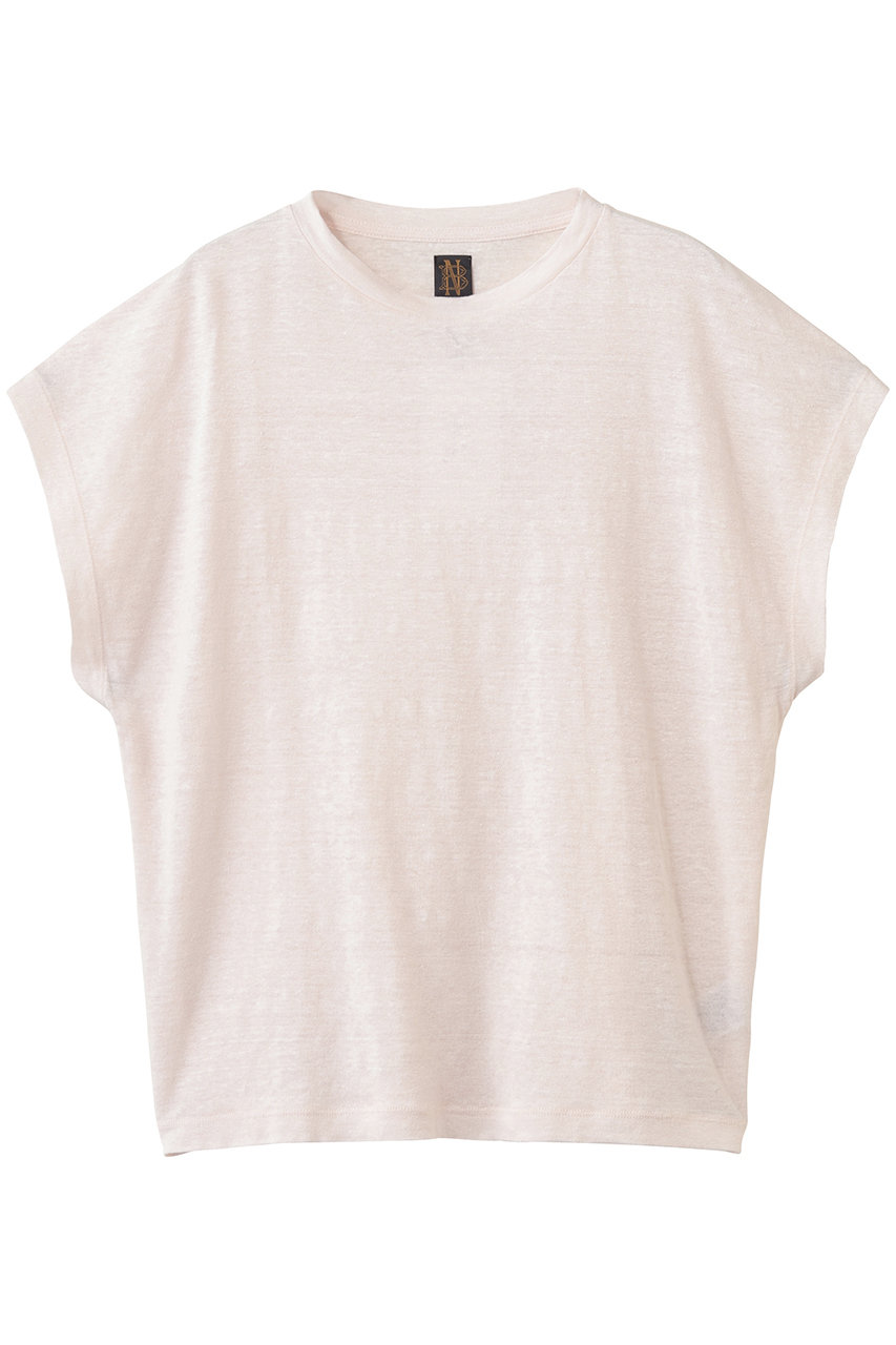 バトナー/BATONERのNORMANDY リネン キャップ スリーブ Tシャツ(ウィスパーピンク/BN-26SL-054)