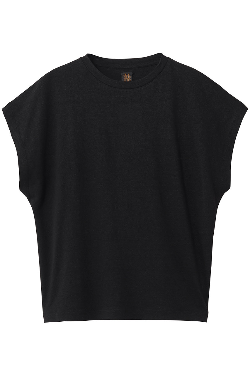 バトナー/BATONERのNORMANDY リネン キャップ スリーブ Tシャツ(ブラック/BN-26SL-054)