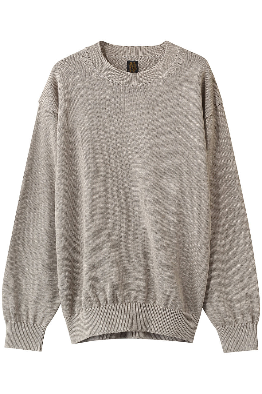 バトナー/BATONERの【MEN】ウォッシュドハイカウントリネン クルーネックニットプルオーバー(ナチュラル/BN-26SM-020)