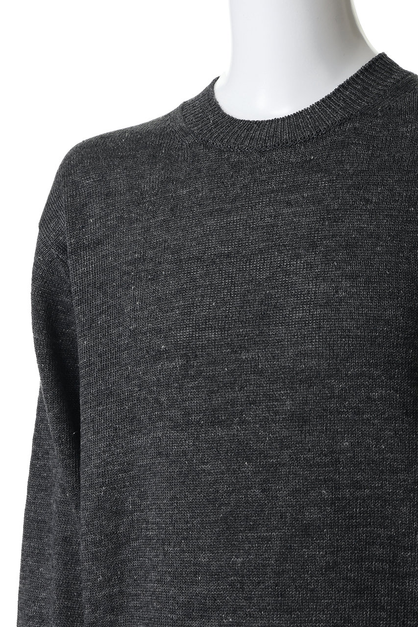 未使用✨BATONER リネン100% クルーネック ニット ブラック 24SS BATONER(バトナー)｜【MEN】ウォッシュドハイカウントリネン クルー