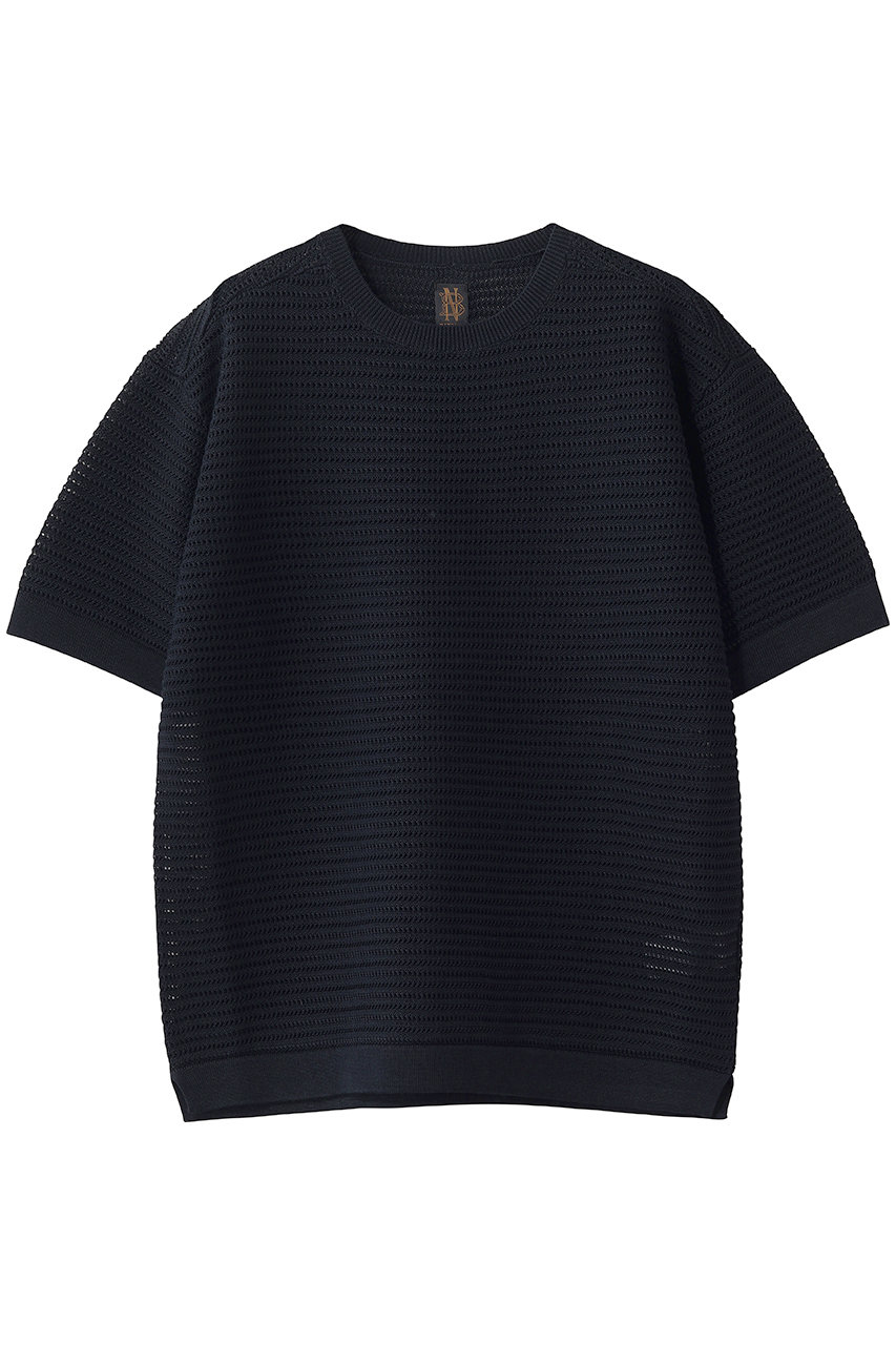 バトナー/BATONERの【MEN】SUMMER ニット クルーネック ショート スリーブ(ネイビー/BN-26SM-065)