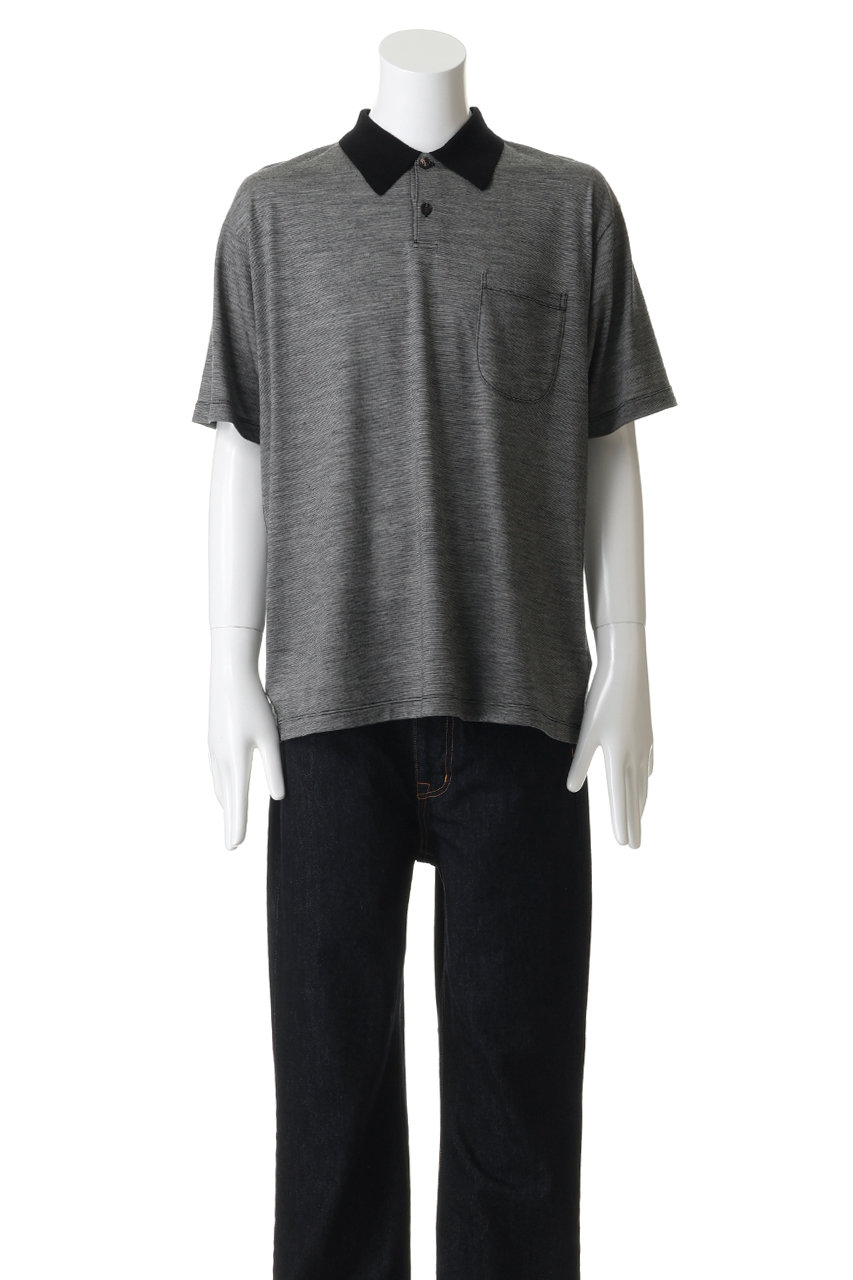 BATONER バトナー 半袖サマーニットポロシャツ コットン L 黒 BATONER（バトナー）の「【BATONER/バトナー】THE SUMMER KNIT POLO