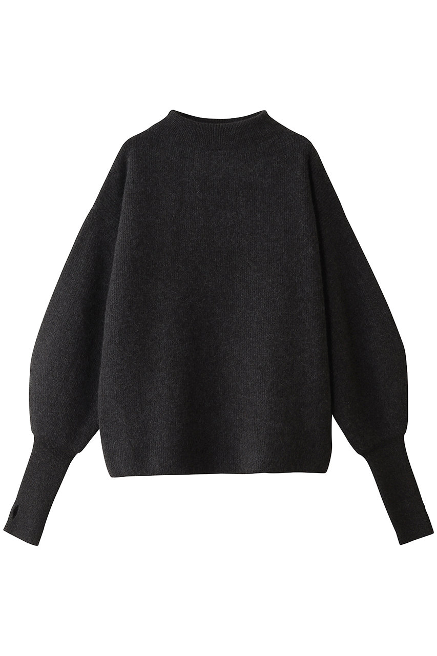 BATONER カシミヤフォックス ボートネック (チャコール, 2) バトナー ELLE SHOP