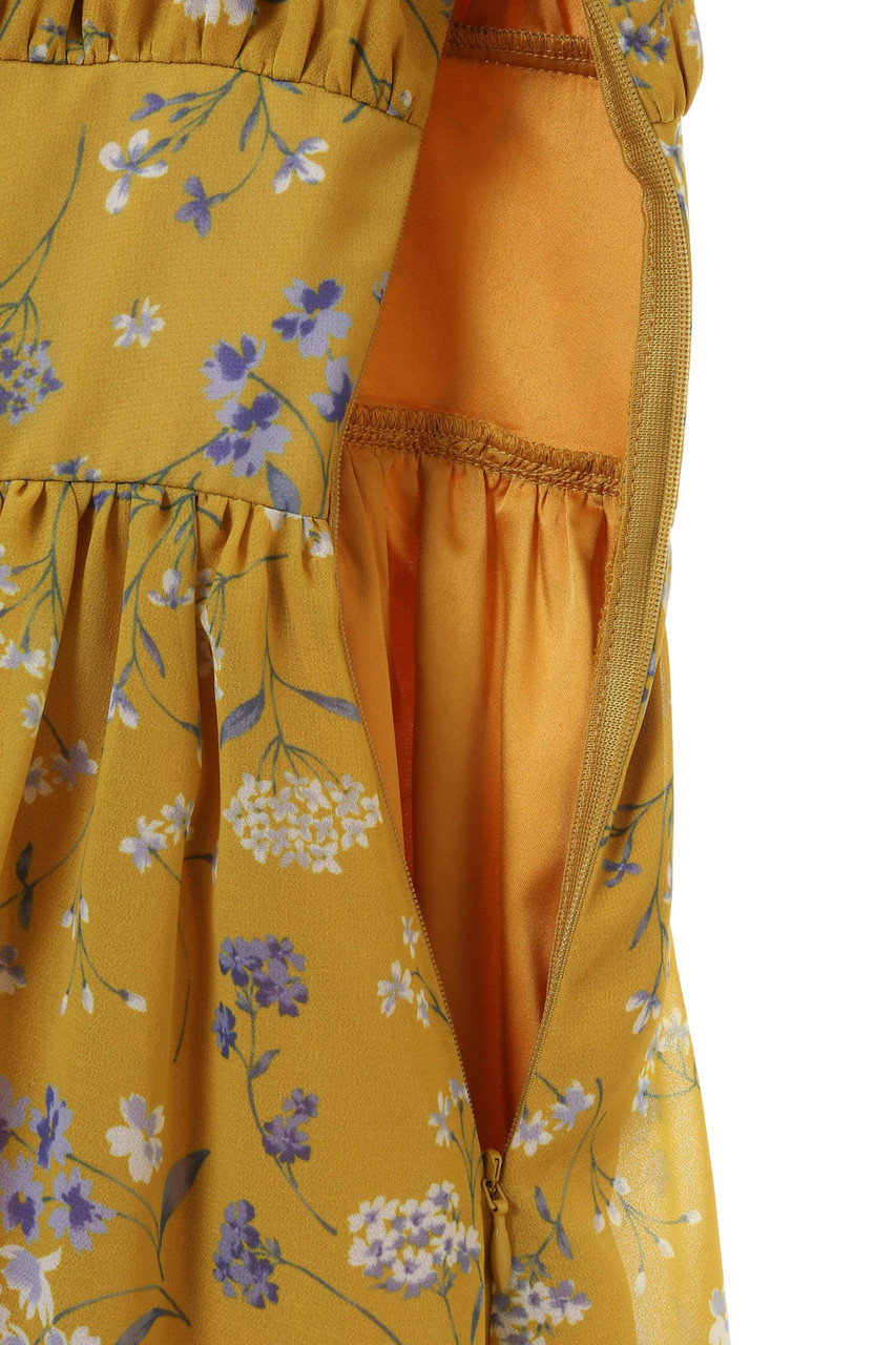 31 Sons De Mode シフォン花柄ワンピース マスタードイエロー の通販 Elleshop エル ショップ