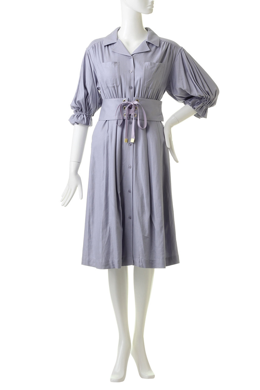 31 Sons De Mode トランテアン ソン ドゥ モード コルセットベルト付き開襟シャツワンピース ラベンダー の通販 Elleshop エル ショップ