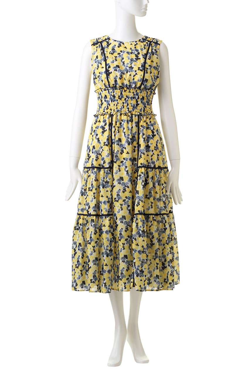 31 Sons De Mode トランテアン ソン ドゥ モード 配色切替小花柄ワンピース イエロー の通販 Elleshop エル ショップ