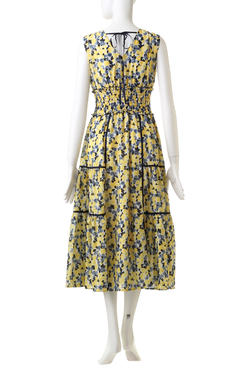 31 Sons De Mode トランテアン ソン ドゥ モード 配色切替小花柄ワンピース イエロー の通販 Elleshop エル ショップ