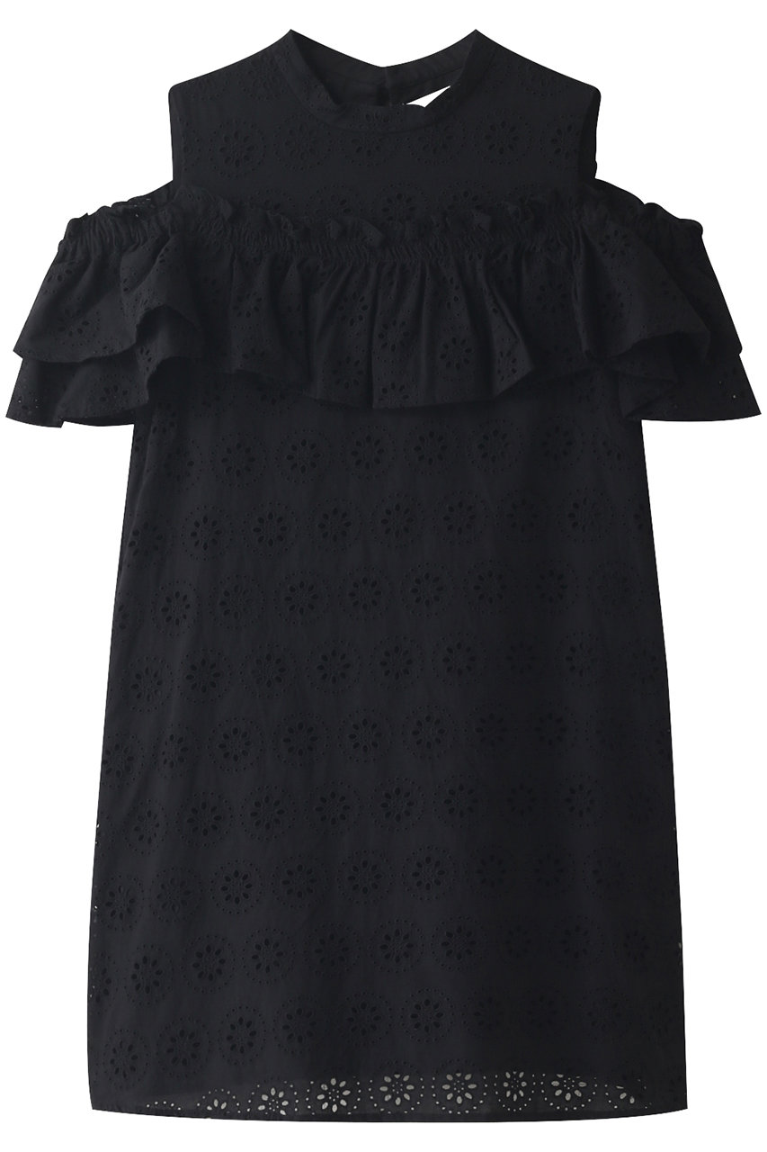 31 Sons De Mode トランテアン ソン ドゥ モード オフショルフリルコットンレースワンピース ブラック の通販 Elleshop エル ショップ