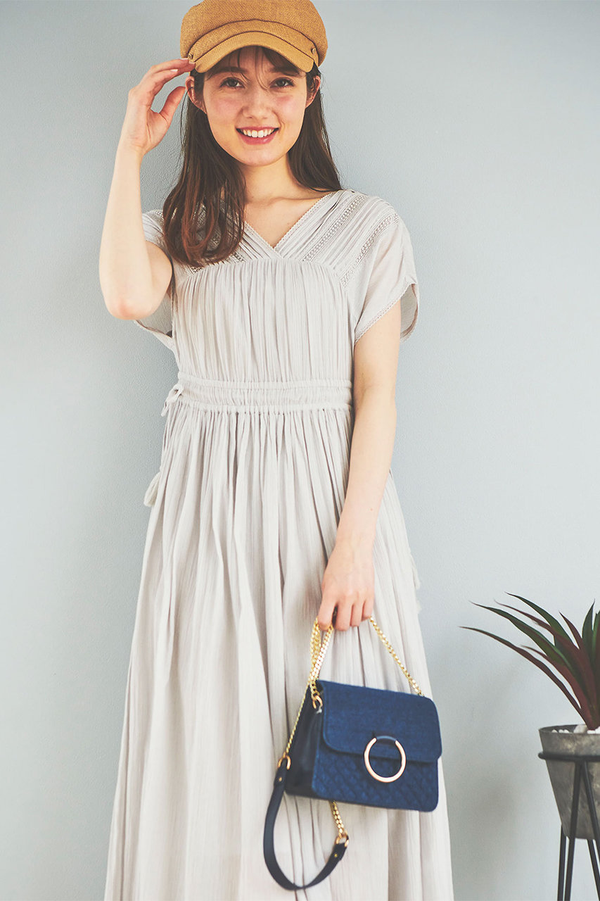 31 Sons De Mode トランテアン ソン ドゥ モード コットンクレープ切替ワンピース ライトグレー の通販 Elleshop エル ショップ