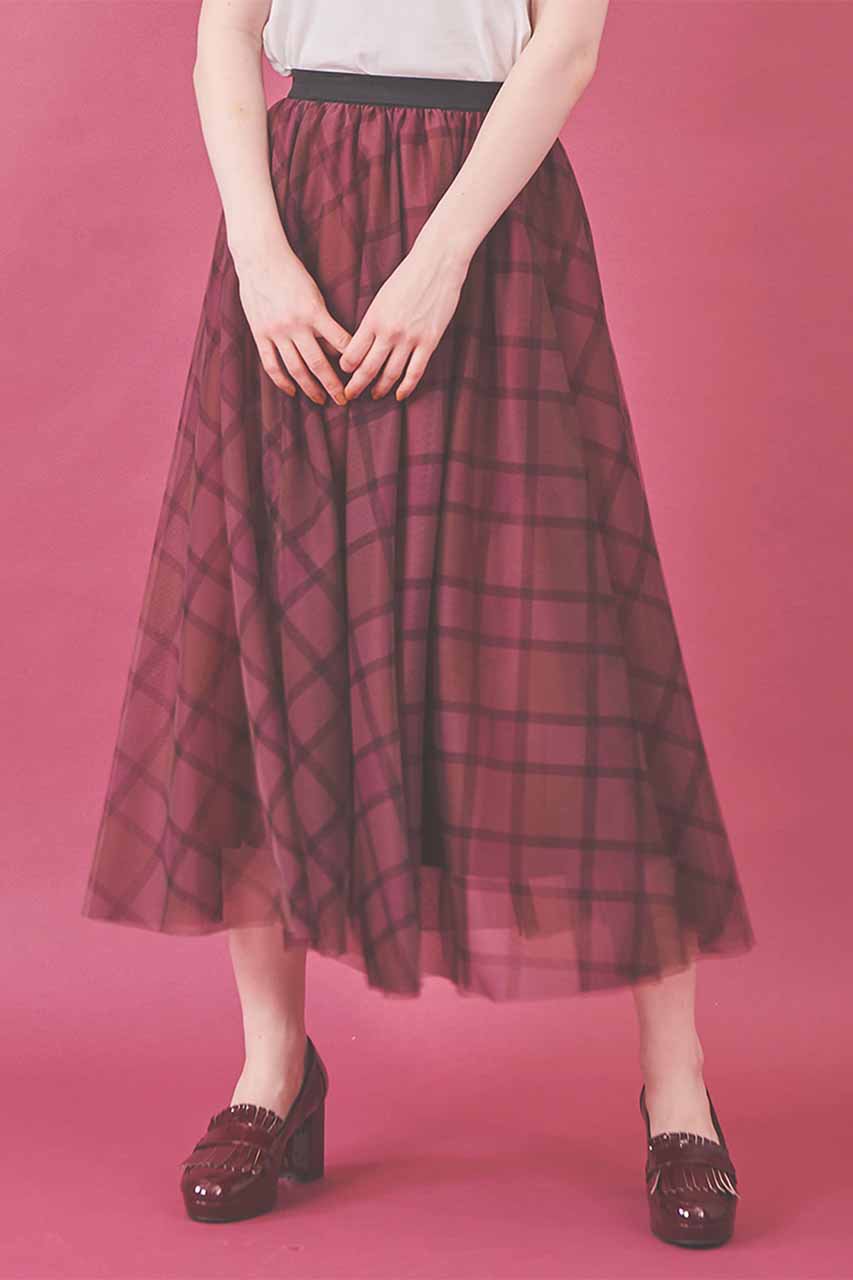 31 Sons De Mode トランテアン ソン ドゥ モード チェックチュールスカート ピンク の通販 Elleshop エル ショップ