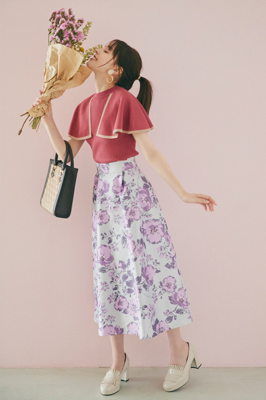 31 Sons De Mode トランテアン ソン ドゥ モード 大花柄フレアスカート ピンク の通販 Elleshop エル ショップ