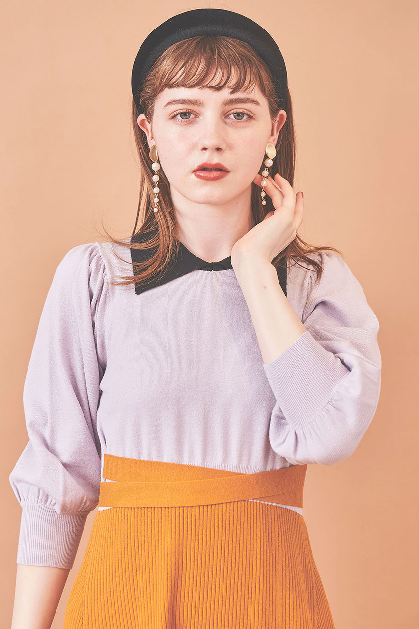 31 Sons De Mode トランテアン ソン ドゥ モード 襟付きニットワンピース レッド の通販 Elleshop エル ショップ