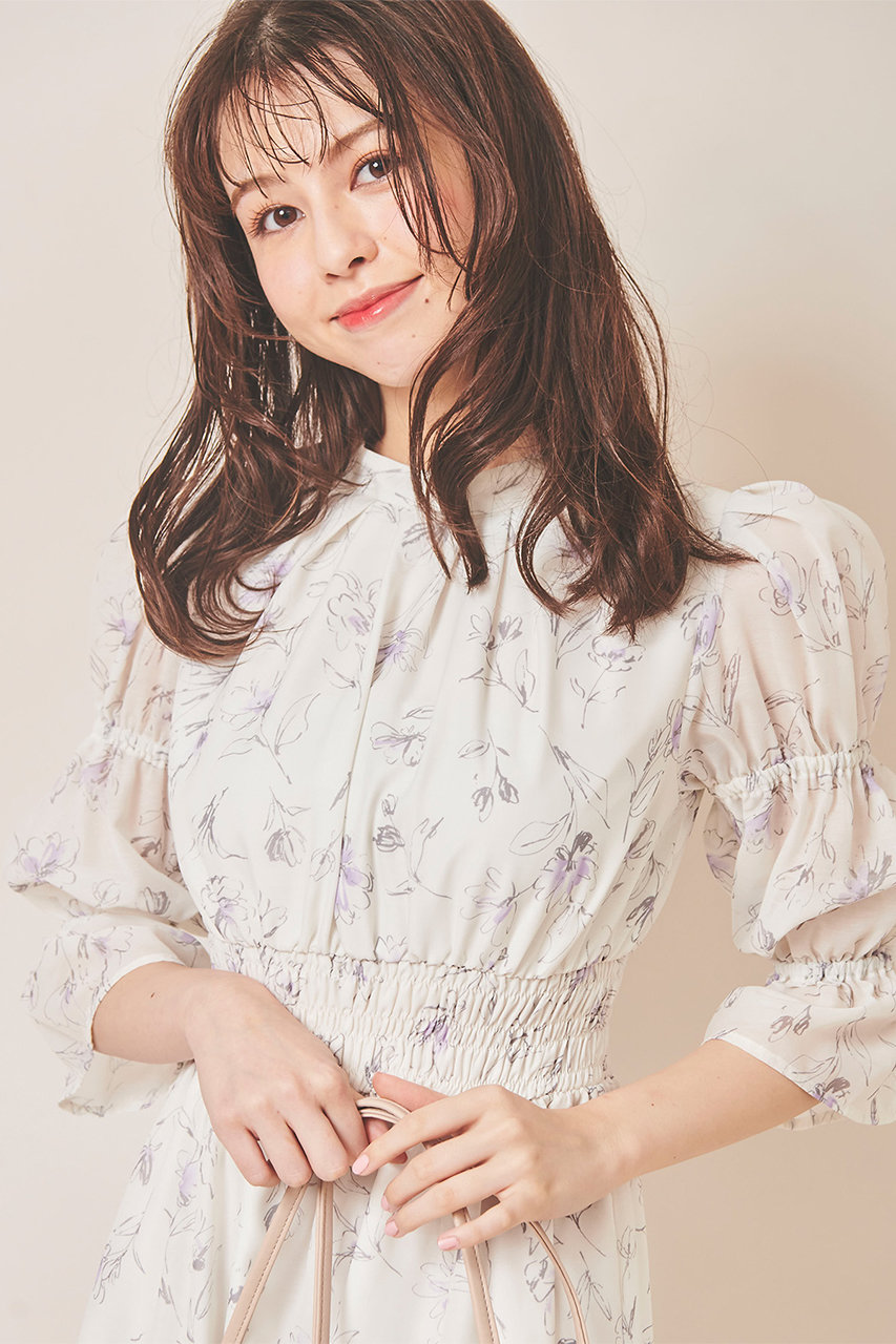 31 Sons De Mode トランテアン ソン ドゥ モード 花柄プリントシアーワンピース オフホワイト の通販 Elleshop エル ショップ